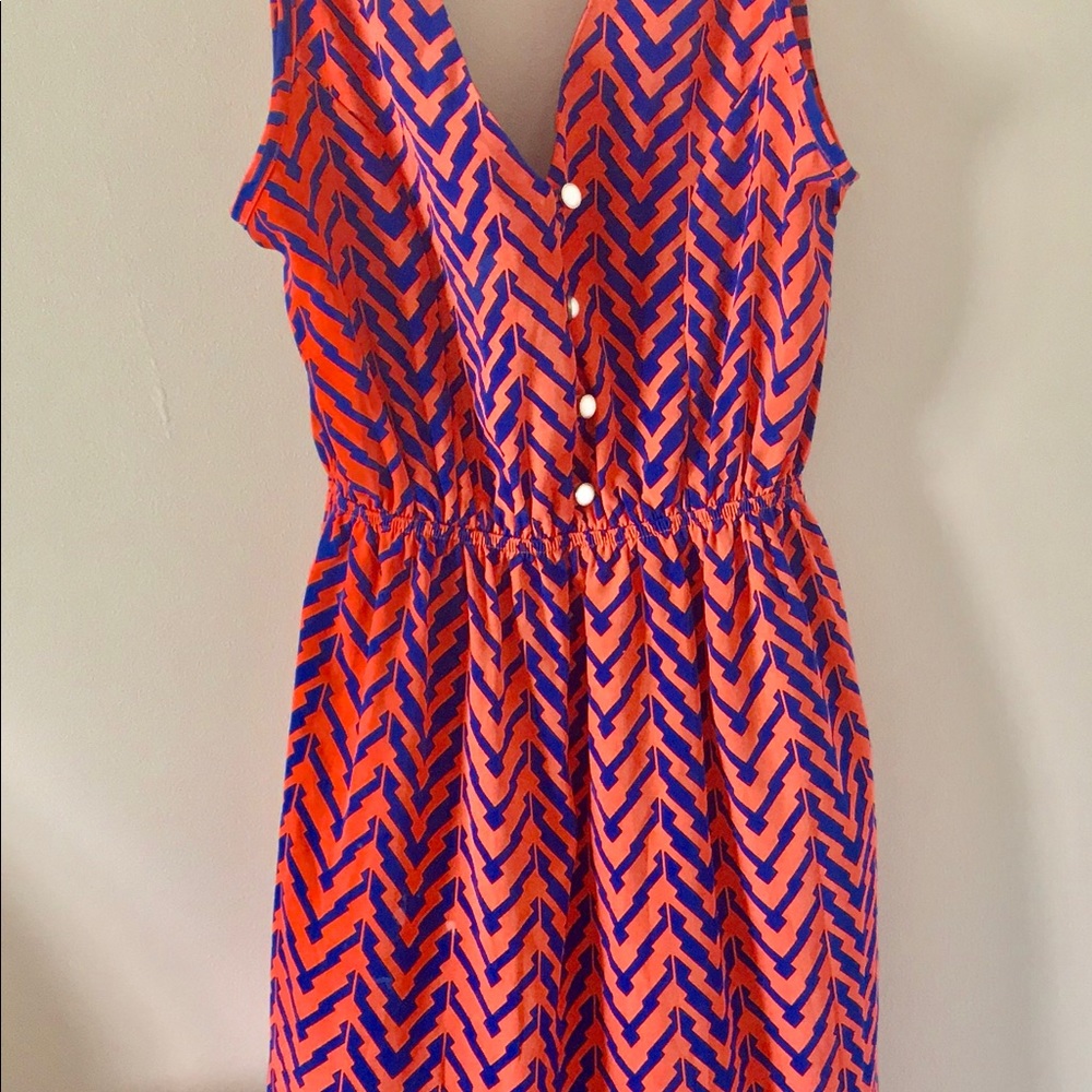 Go Tigers Go! Orange & Blue V neck Dress
